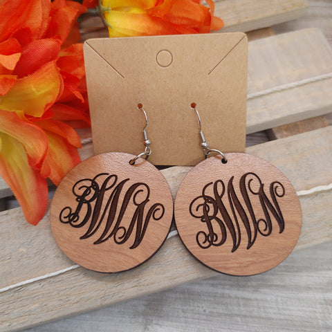 Personalized Circular Monogram Earrings